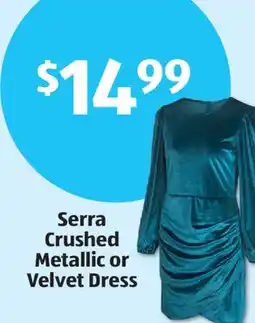 Aldi Serra Crushed Metallic or Velvet Dress offer