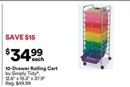 Michaels 10-Drawer rolling Cart by Simply Tidy offer