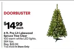 Michaels 4ft Pre-Lit Lakewood Spruce Tree Clear offer