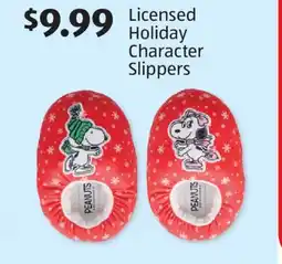 Aldi Licensed Holiday Character Slippers offer