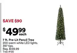 Michaels 7 ft. Pre-Lit Pencil Tree offer