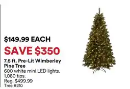 Michaels 7.5 ft. Pre-Lit Wimberley Pine Tree offer