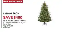 Michaels 7.5 ft. Pre-Lit Collins Fir Tree offer