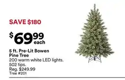 Michaels 5 ft. Pre-Lit Bowen Pine Tree offer
