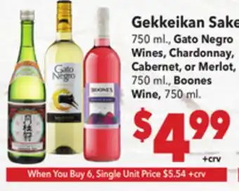 Vallarta Supermarkets Gekkeikan Sake offer