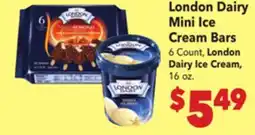 Vallarta Supermarkets London Dairy Mini Ice Cream Bars offer