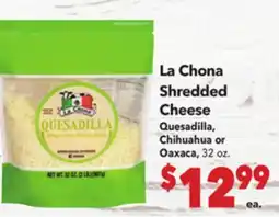 Vallarta Supermarkets La Chona Shredded Cheese offer