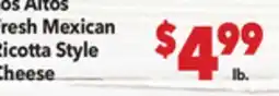 Vallarta Supermarkets Los Altos Fresh Mexican Ricotta Style Cheese offer