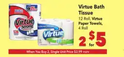 Vallarta Supermarkets Virtue Bath Tissue offer