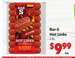 Vallarta Supermarkets Bar-S Hot Links offer