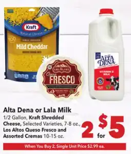 Vallarta Supermarkets Alta Dena or Lala Milk offer