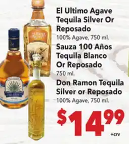 Vallarta Supermarkets El Ultimo Agave Tequila Silver Or Reposado offer