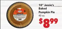 Vallarta Supermarkets 10 Jessie's Baked Pumpkin Pie offer