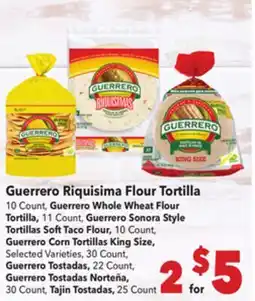 Vallarta Supermarkets Guerrero Riquisima Flour Tortilla offer
