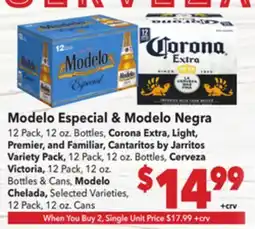 Vallarta Supermarkets Modelo Especial & Modelo Negra offer