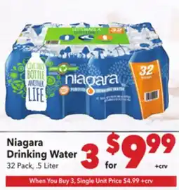 Vallarta Supermarkets Niagara Drinking Water offer