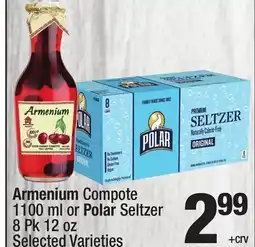 Super King Markets Armenium Compote 1100 ml or Polar Seltzer 8 Pk 12 oz offer