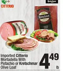 Super King Markets Imported Citterio Mortadella With Pistachio or Kretschmar Olive Loaf offer