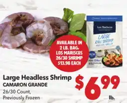 Vallarta Supermarkets Large Headless Shrimp / CAMARON GRANDE offer