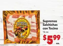 Vallarta Supermarkets Supremas Salchichas con Tocino offer