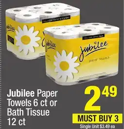 Super King Markets Jubilee Paper Towels 6 ct or Bath Tissue 12 ct offer