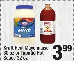 Super King Markets Kraft Real Mayonnaise 30 oz or Tapatio Hot Sauce 32 oz offer