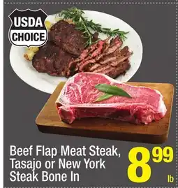 Super King Markets Beef Flap Meat Steak, Tasajo or New York Steak offer