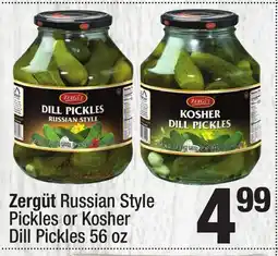 Super King Markets Zergüt Russian Style Pickles or Kosher Dill Pickles offer