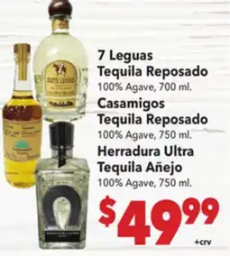 Vallarta Supermarkets 7 Leguas Tequila Reposado offer
