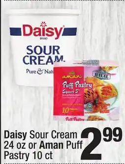 Super King Markets Daisy Sour Cream 24 oz or Aman Puff Pastry 10 ct offer
