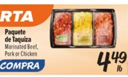 El Super Marinated Beef, Pork or Chicken offer