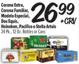 El Super Corona Extra, Corona Familiar, Modelo Especial, Dos Equis, Heineken, Pacifico o Stella Artois offer