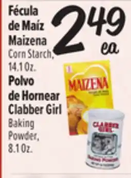 El Super Maizena Corn Starch 14.1 Oz. Clabber Girl Baking Powder, 8.1 Oz offer