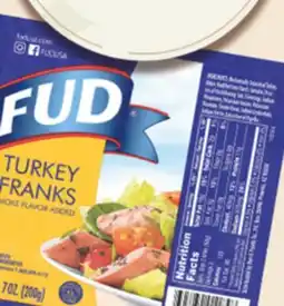 El Super FUD TURKEY FRANKS, 7 OZ offer