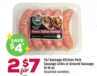 Grocery Outlet T&J Sausage Kitchen Pork Sausage Links or Ground Sausage offer