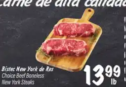 El Super Choice Beef Boneless New York Steaks offer