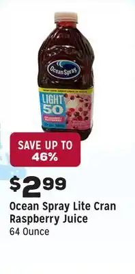 Grocery Outlet Lite Cran Raspberry Juice offer