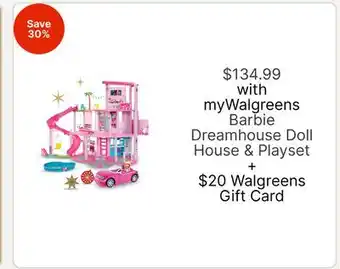 Walgreens Barbie Dreamhouse Doll House & Playset offer