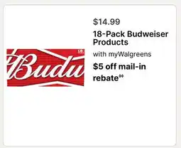 Walgreens 18-Pack Budweiser Products offer