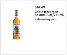 Walgreens Captain Morgan Spiced Rum, 750ml offer