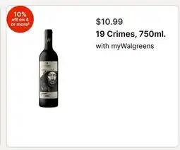 Walgreens 19 Crimes, 750ml offer