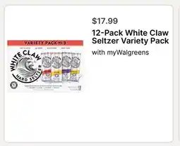 Walgreens 12-Pack White Claw Seltzer Variety Pack offer