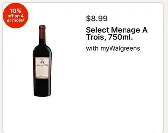 Walgreens Select Menage A Trois offer