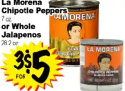 Superior Grocers La Morena Chipotle Peppers 7 oz or Whole Jalapenos 28.2 oz offer