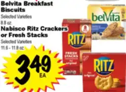 Superior Grocers Belvita Breakfast Biscuits 8.8 oz. Nabisco Ritz Crackers or Fresh Stacks 11.6 - 11.8 oz offer