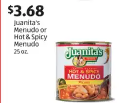 Aldi Juanita's Menudo or Hot & Spicy Menudo offer