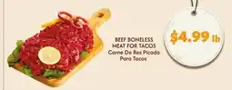 El Super Fresh BEEF BONELESS MEAT FOR TACOS offer