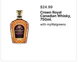 Walgreens Crown Royal Canadian Whisky, 750ml offer
