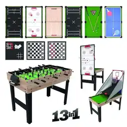 Walmart RealPlay Tzumi 13-in-1 Multi Game Table for Arcade Games of Foosball, Air Hockey, and More offer