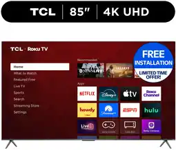 Walmart TCL 85 Class S4 4K UHD HDR Smart TV with Roku TV (NEW 2025) - 85S41CR offer